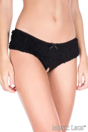 Soft Ruffle Mesh Crotchless Panty