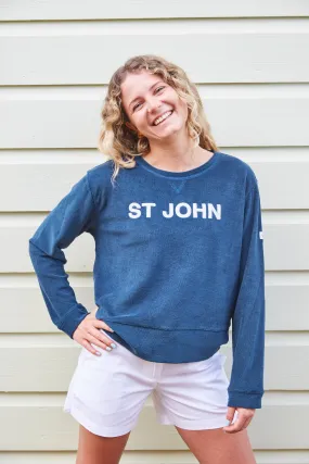 St. John Applique Ultimate Beach Sweatshirt - Midnight Navy