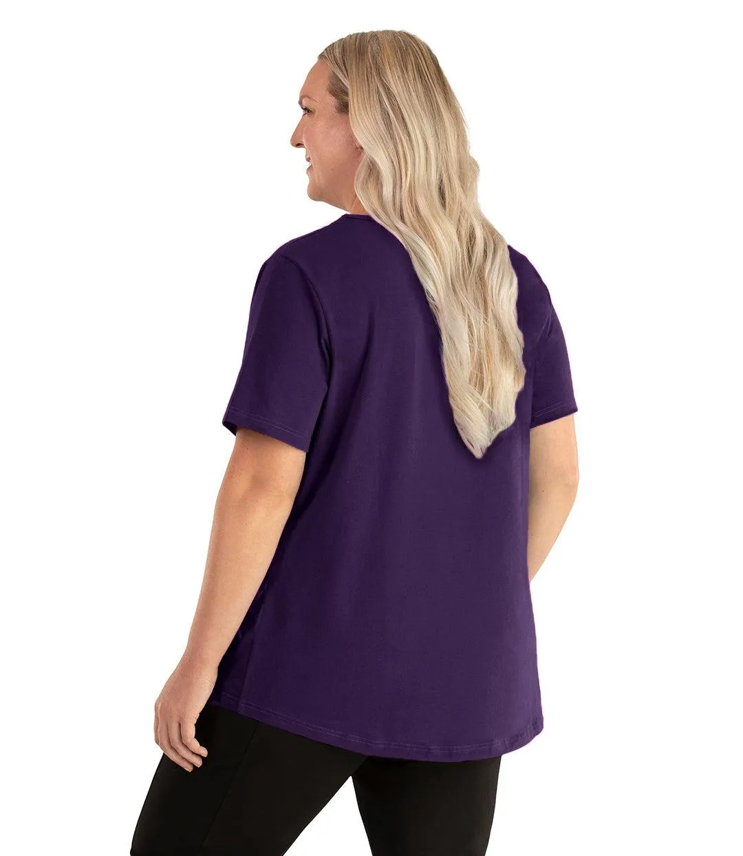 Stretch Naturals Lite Short Sleeve Scoop Neck Top Classic Colors