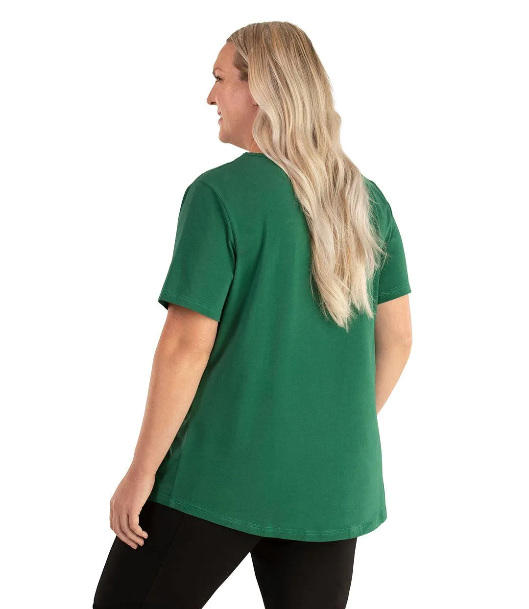 Stretch Naturals Lite Short Sleeve Scoop Neck Top Classic Colors