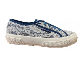 Superga 2750 synleacew sneakers in canvas and lace S00C420 918 blue deep sea-white lace