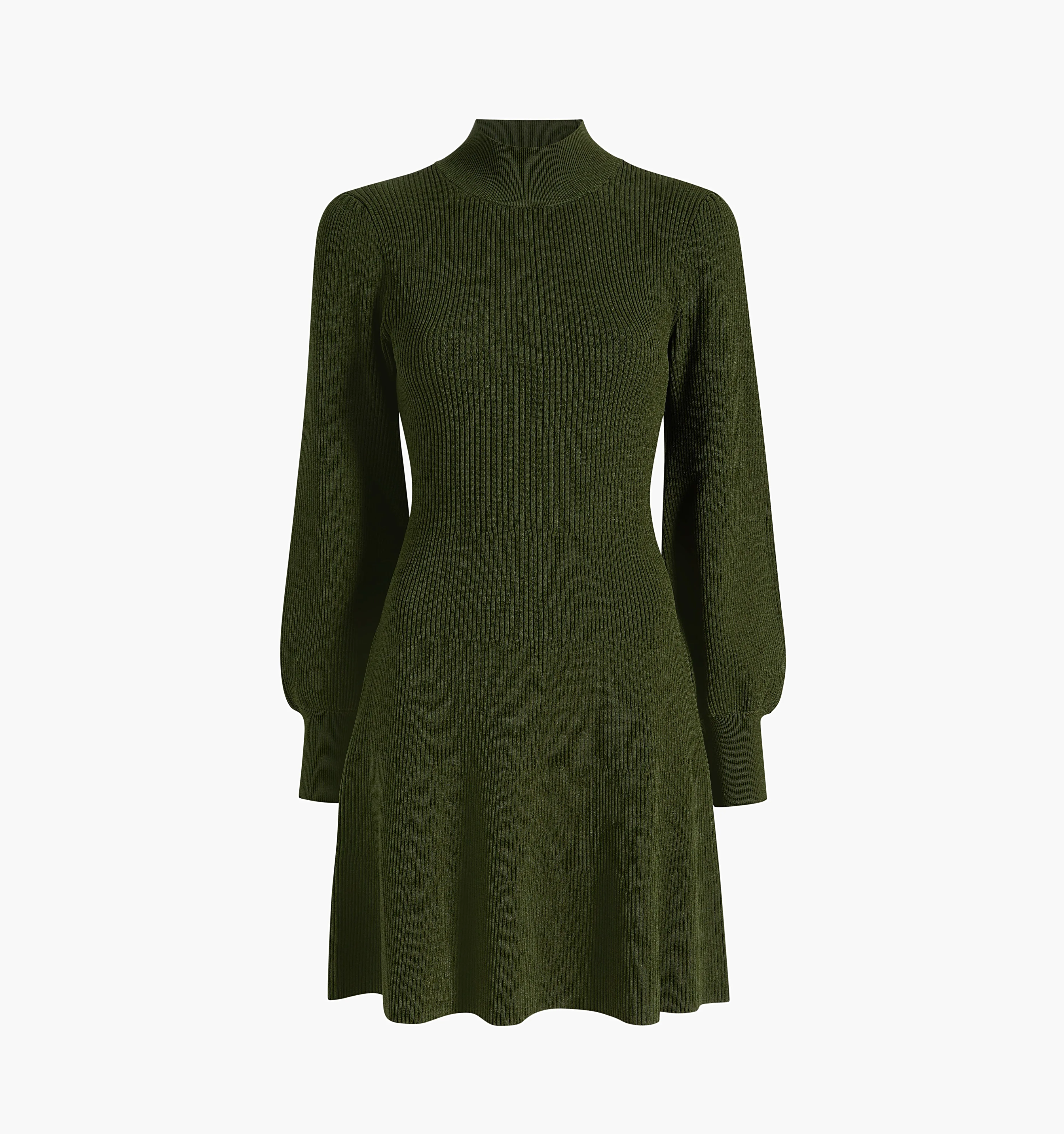 The Mariana Dress - Leaf Green Rib Knit