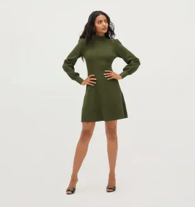 The Mariana Dress - Leaf Green Rib Knit