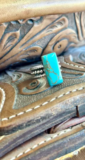 The San Marcos Turquoise & Sterling Silver Ring (Real)