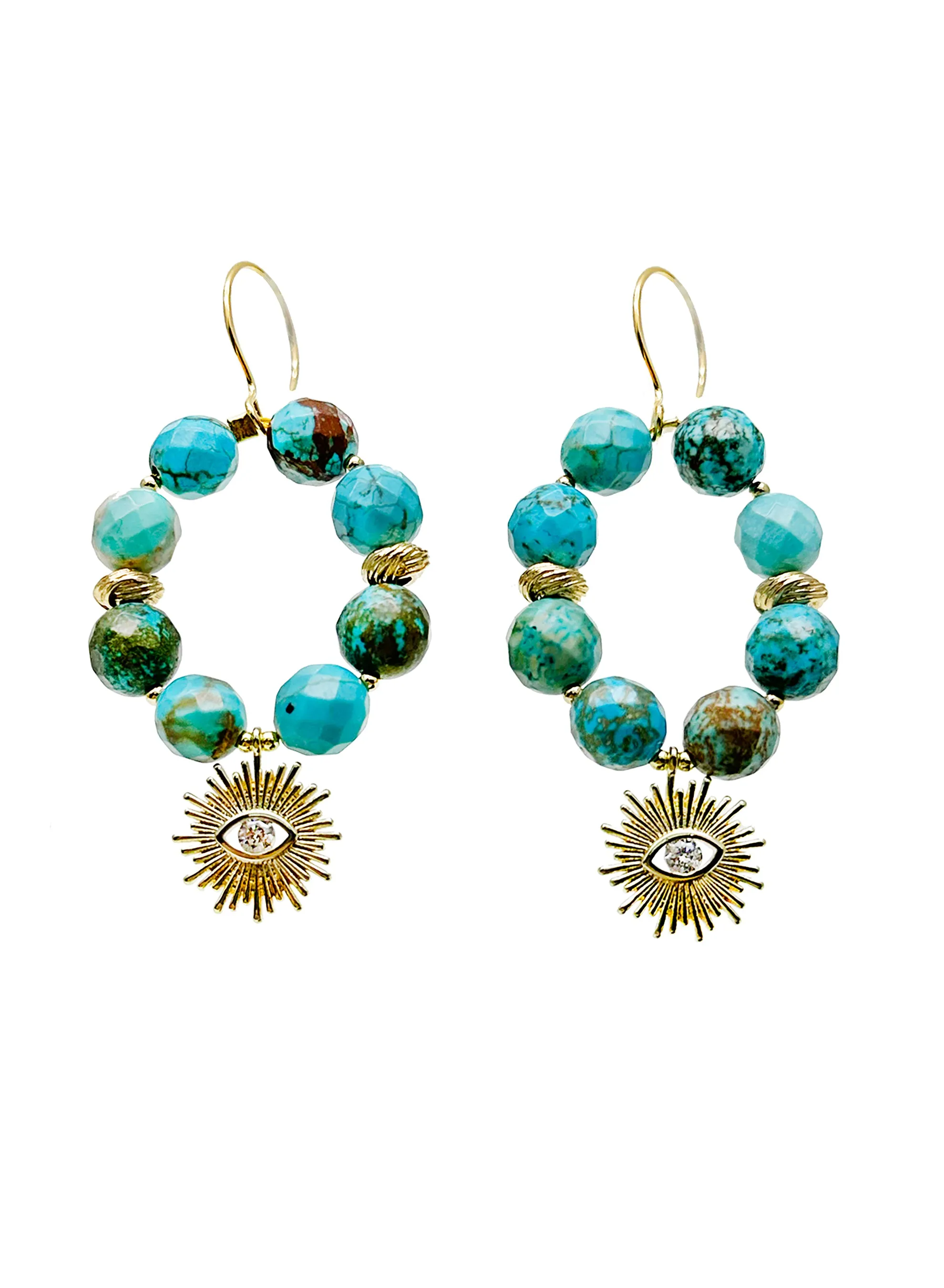 Turquoise with Evil EYE Earrings JE044