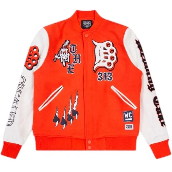 Wedding Cake Detroit Varsity Jacket (Orange/White) WC6970581-OWH