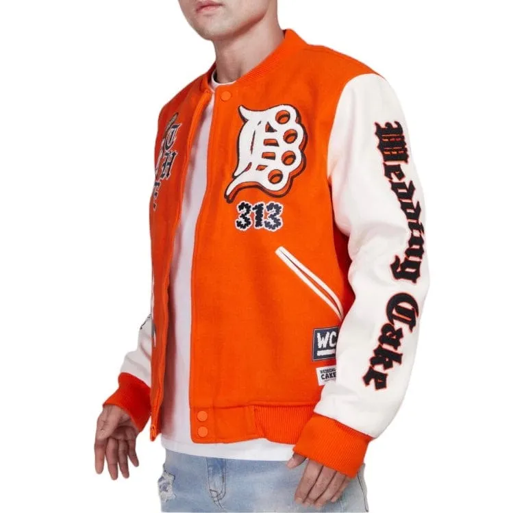 Wedding Cake Detroit Varsity Jacket (Orange/White) WC6970581-OWH