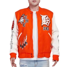 Wedding Cake Detroit Varsity Jacket (Orange/White) WC6970581-OWH