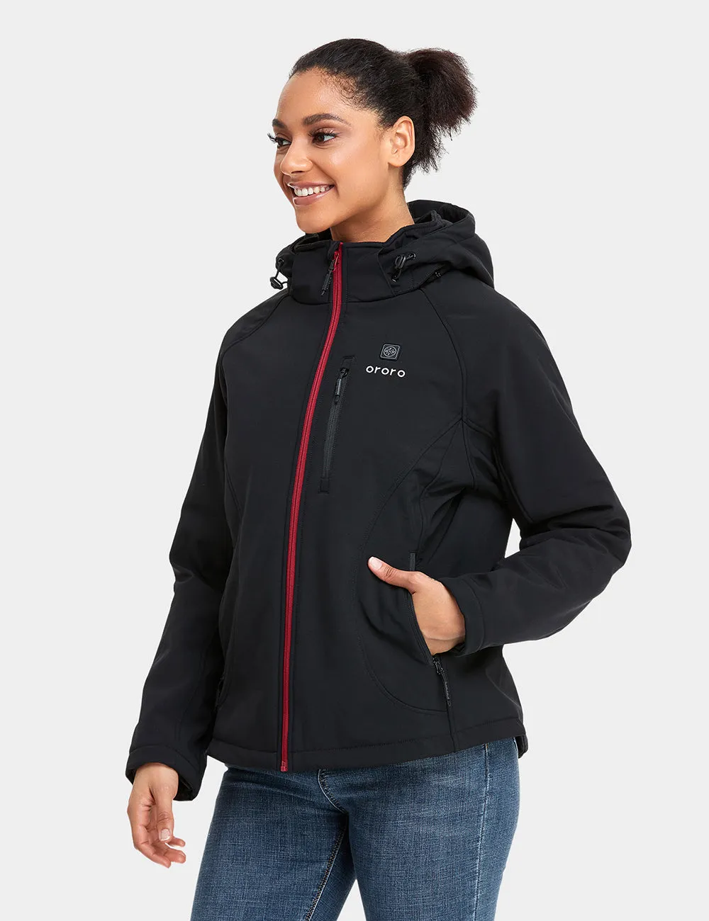 Women's Heated Jacket 2.0 (4 Heating Zones) - Black & Red